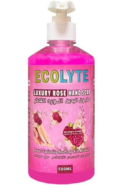 ECOLYTE+ Skincare Handwash Liquid Soap Germ Protection & Personal Hygiene (Luxury Rose, 500 ml)
