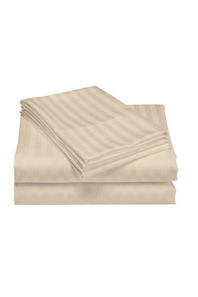 Pucioasa Cotton bed sheet 180x240cm, Beige Damask