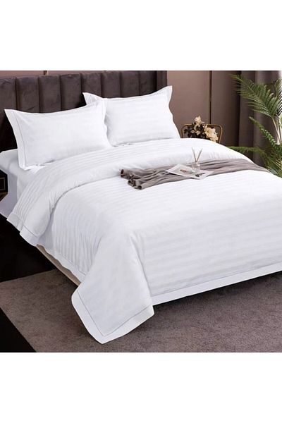 Pucioasa Damask polycotton duvet cover 140x220cm, white