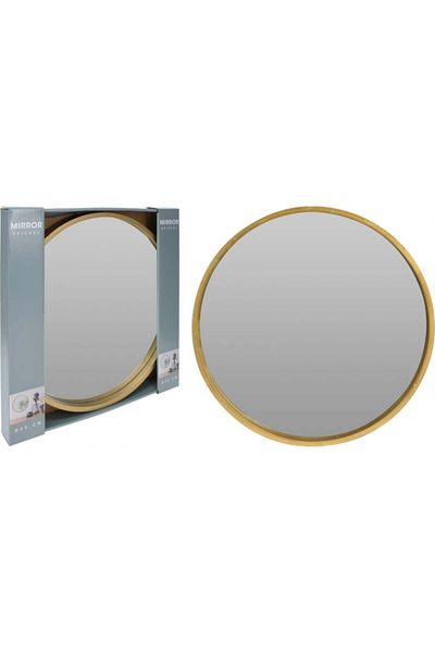Koopman Oglindă rotundă cu ramă aurie, diametru 30 cm