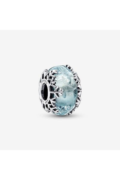 Pandora Glacial blue Murano snowflake charm - 925 Silver
