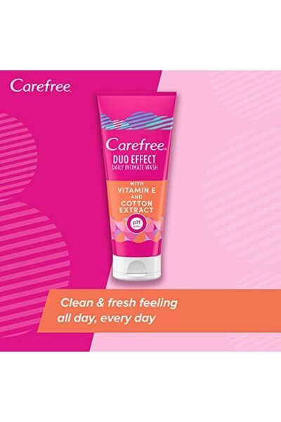Carefree Daily Intimate Wash, Dual Effect with Cotton Extract, 200ml