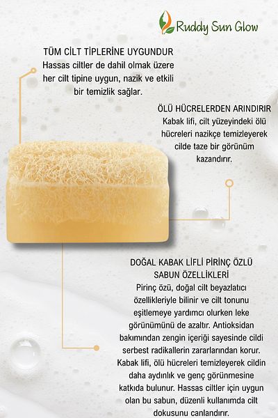 RUDDYSUN Pumpkin Fiber Pumpkin Fiber Rice Extract Soap Handmade Natural 120 Gr