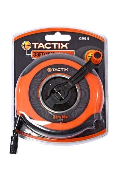 Tactix Measuring Tape With Handle Orange/Black 10meter