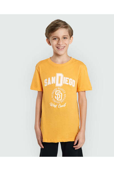 Ovs تي شيرت للأولاد من آيسلندا بوبي برتقالي من