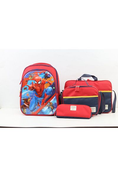 Smart Gate SG-9231 School Carrying Spider-Man 2 Backpack Kids Bundle Red