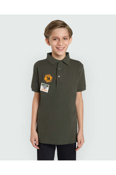 Ovs قميص بولو أخضر بياقة للأطفال