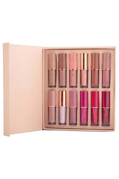 huitich 12-Piece Book Lipstick Set Matte & Soft Matte Lip Gloss