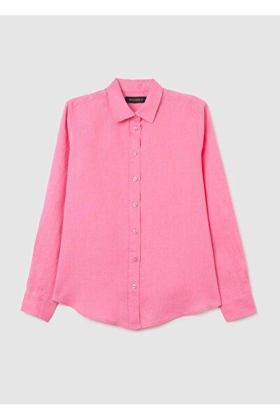 Ovs Pink Pure Linen Shirt