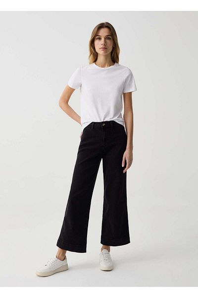 Ovs Wide-Leg Cropped Culotte Jeans