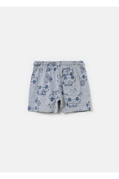 Ovs Cotton Shorts With Drawstring And Print