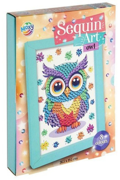 Moxy Set DIY creativ, pictură cu sclipici, bufniță bufniță