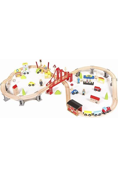 Glow Goods Multifunctional Wooden Track for Kids, 70 Specific Elements Included, Interactive Track