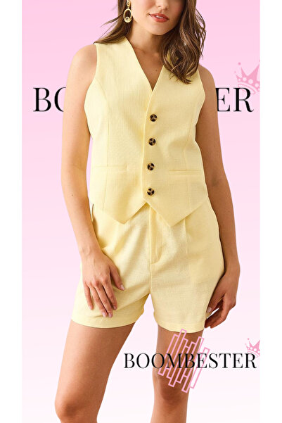 BoomBester Women's Lined Linen Flam Vest