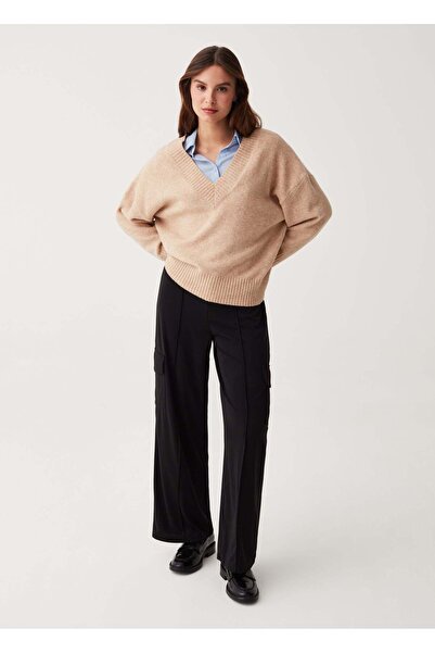 Ovs بنطلون واسع الساق بخياطة بارزة