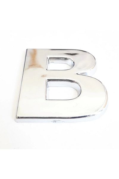 PRATİKOBA Cemax Letter B 3.75 cm Chrome Adhesive