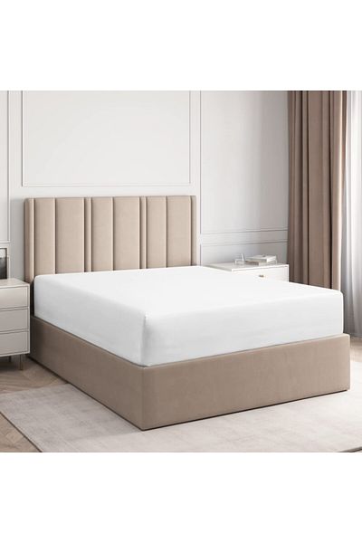 Bahar Tekstil Fitted sheet with elastic, 100% cotton, 100x200cm+25cm, white