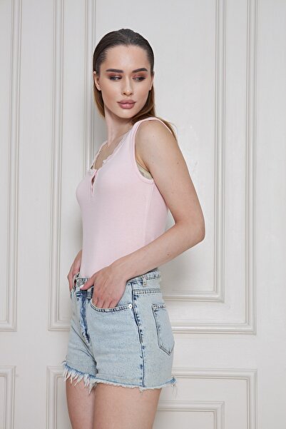 NEW LAVİVA Women's Lace Detailed Buttoned Cotton Lycra Athlete Body 700-3750