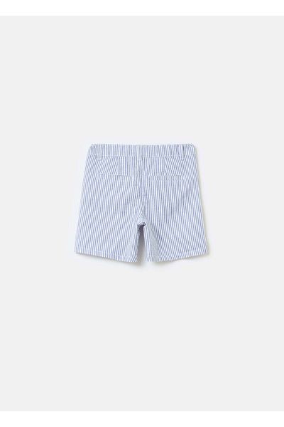 Ovs Striped Bermuda Shorts In Cotton