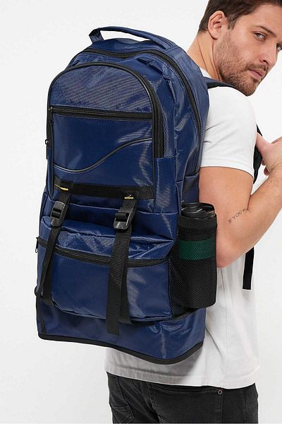 Weynes Μπλε Navy Unisex Αδιάβροχο Bellows Mountaineer Camping Traveling Earthquake Soldier Backpack WSB5052