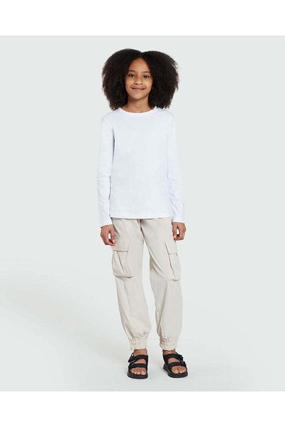 Ovs Long Sleeve White Tee For Girls