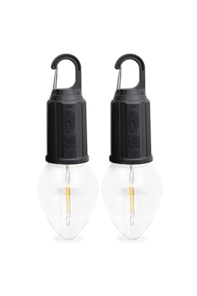 victiny Set 2 Camping Bulbs VICTINY, Rechargeable, 3 Lighting Modes, 17.8 x 6cm, Black/White