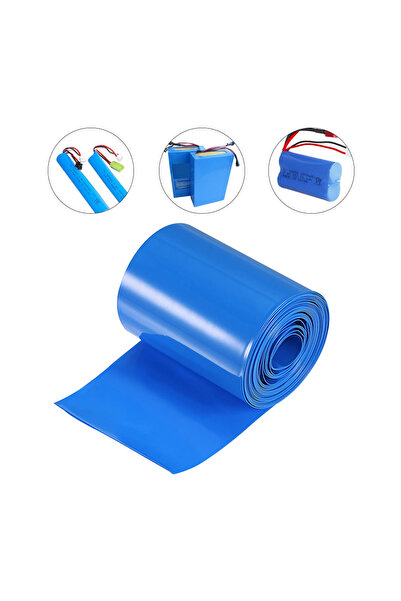 Temiz Pazar 3 MT PVC ISI BORUSU MAVİ SHRINK 75 MM 18650 PİL YALITIM ISI BÜZÜL...