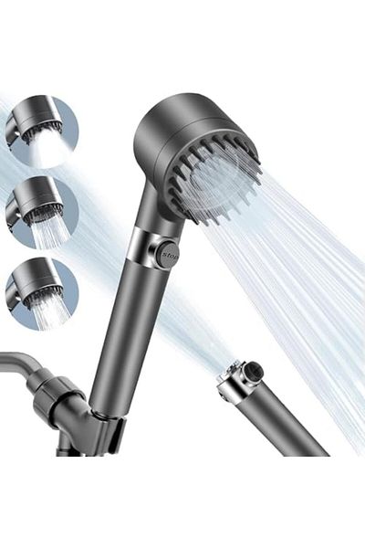 Generic Filtered Shower Head, High Pressure Shower Head with 3 Spray Modes, Power Wash for Hard Water, Handh