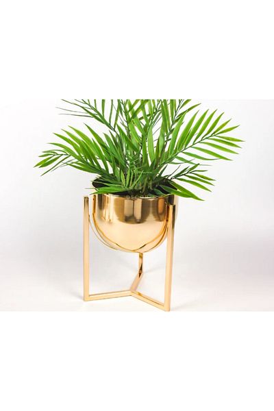 LUXXO Ghiveci decorativ pentru flori, auriu, Revi M, metalic cu suport detașabil, 20x20x25cm