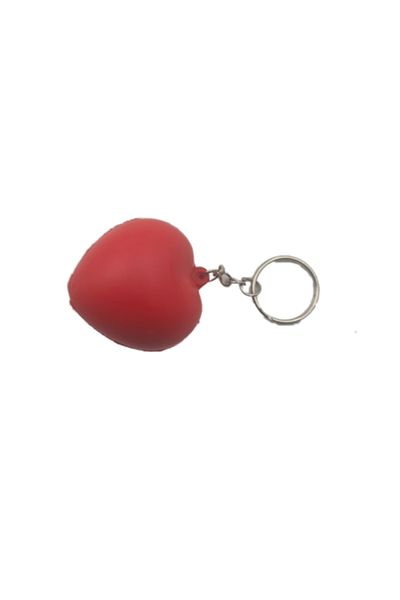 dalimag Stress Relief Heart Keychain, Polyurethane, Red,