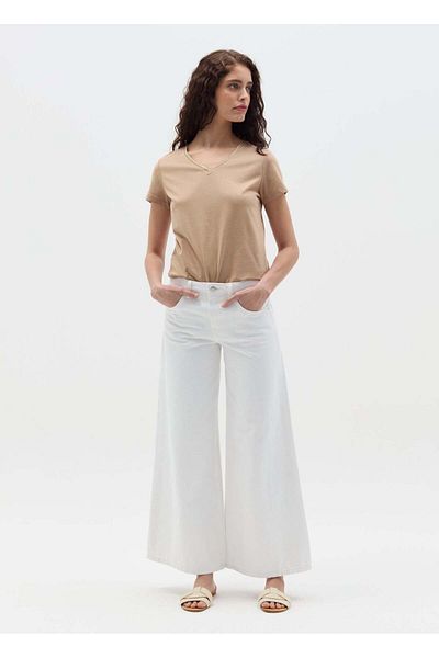 Ovs T-Shirt With V Neck And Application