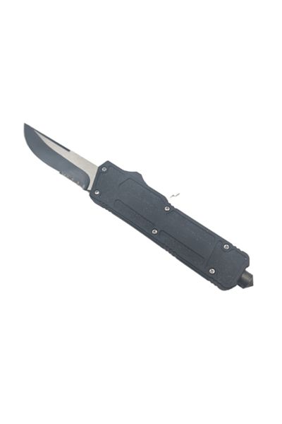 dalimag Cuțit cu deschidere automată a lamei, spargător de sticlă, clemă pentru curea, teacă, negru, 22 cm,
