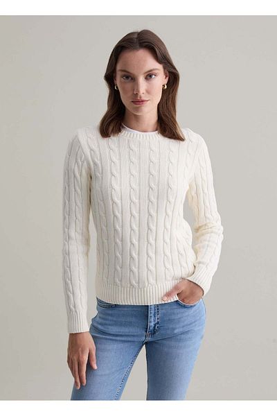 Ovs Ribbed Pullover With Cable-Knit Design