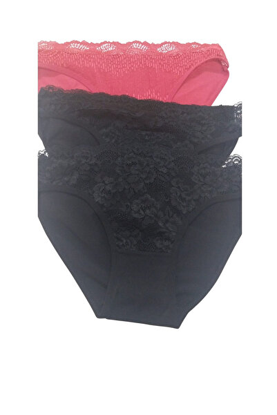 Bilhan Öts Μάρκα Δαντελένια Σλιπ 3 Τεμάχια Κόκκινο Μαύρο