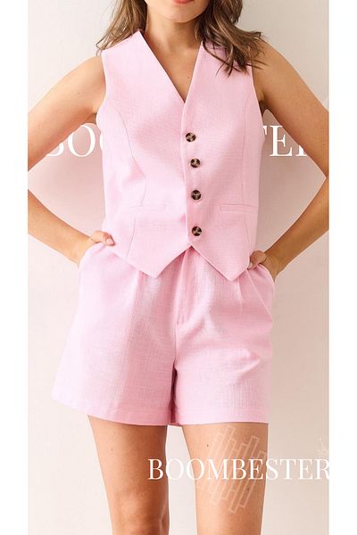 BoomBester Women's Lined Linen Flam Vest