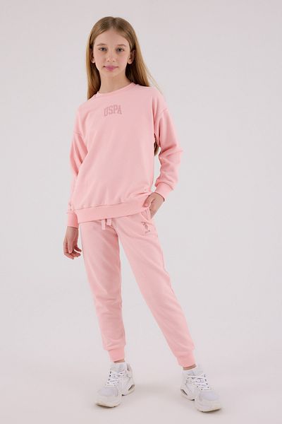 U.S. Polo Assn. Licensed Girls' Top and Bottom 2 Piece Tracksuit Set