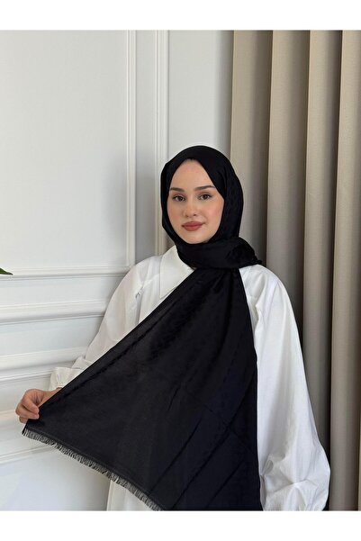 Beige Store Bloom Desen Şal Siyah