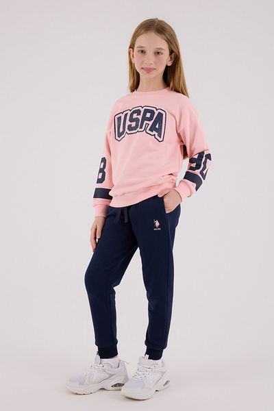 U.S. Polo Assn. Σετ αθλητικής φόρμας με άδεια για κορίτσια κάτω από 2 τεμάχια