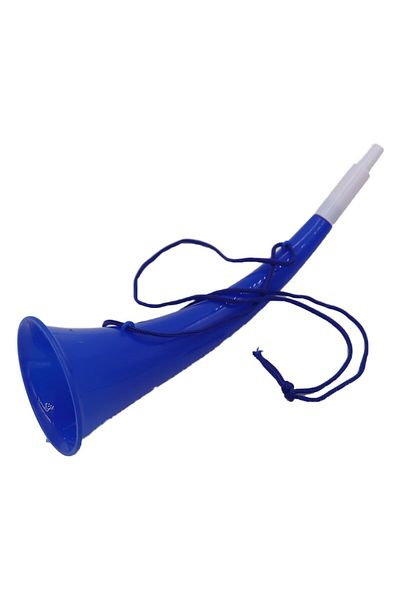 dalimag Curved Horn, Vuvuzela, Party and Event Corn, Blue with White Tip, 27 cm