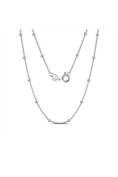 Daizy Lantisor tip Italian cu margele Argint S925 / Rodiu - Unisex - 45 cm