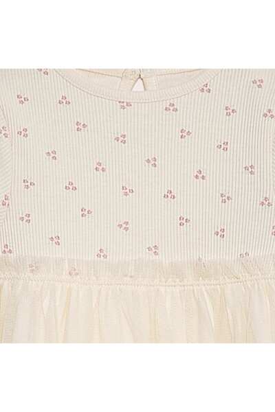 KIABI Short-sleeved dress with tulle skirt WHITE