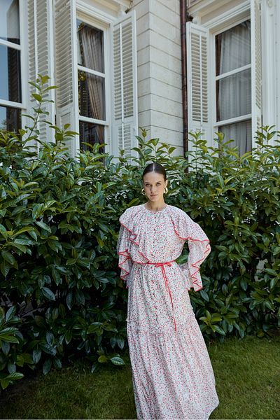 NUR KALAY COLLECTION FLOWER PATTERNED DRESS