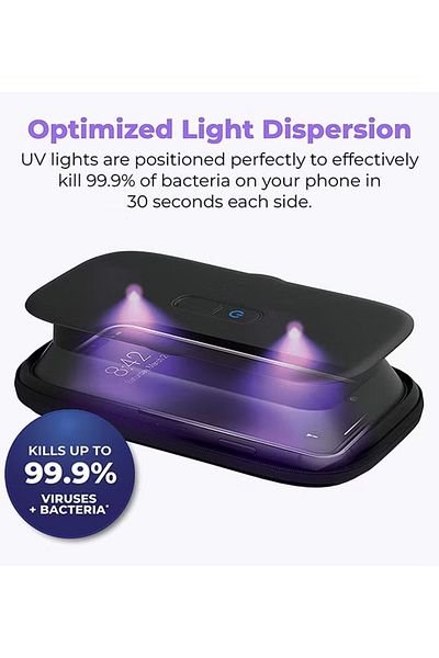 Homedics UV-Clean Phone Sanitizer – Black – Portable UV Light Disinfection for Phones & Accessories