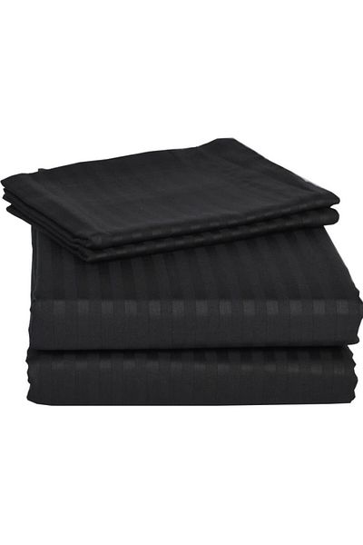 Pucioasa Damask bed sheet 140x240cm, black