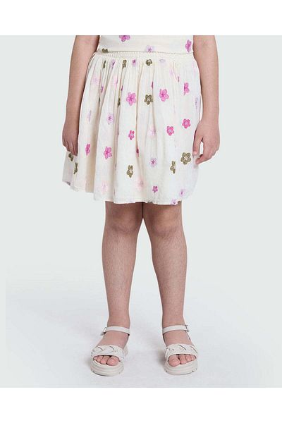 Ovs Embroidered Shorts In Gardenia White
