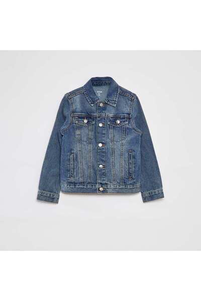 KIABI جاكيت جينز مع أزرار للإغلاق باللون الأزرق