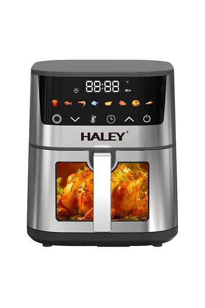 HALEY Friteuză cu aer cald de 7 litri, 2000 W, gătire la 360°, ecran tactil, vizor la 180°, 8 programe