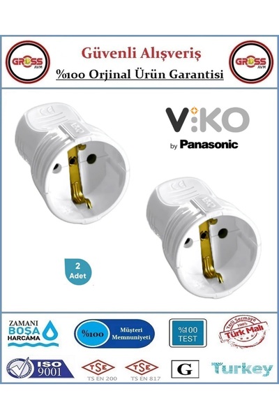VİKO Topraklı Dişi Fiş - Orjinal Ürün - 2 Adet
