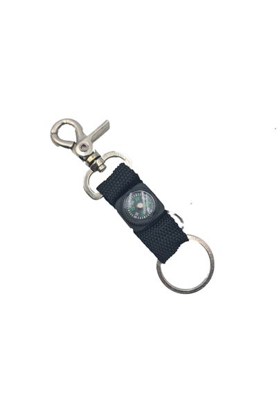 dalimag Compass Keychain with Grip Clip, Textile Material, 14 cm, Black,