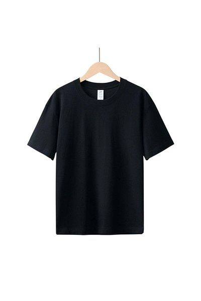 huitich Cotton Short Sleeve T-Shirt Black, Size L